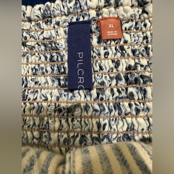 PILCRO XL Anthropologie Denim Sleeveless Corset Crop Tube Top  Club Biker Edgy - Picture 6 of 16